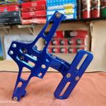 Adjustable CNC Aluminum Motorcycle Number Plate Holder (Blue)