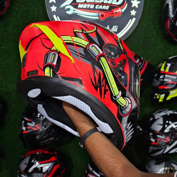 Ignyte IGN-4 Trever Full Face Helmet in the Glossy Fluo Red graphics version