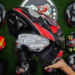 Steelbird SBA-20 #09 (Glossy Black with Red Graphics) Modular / Flip-Up Helmet