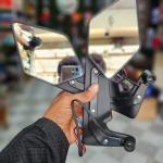 Premium Stealth Winglet / Blade Rotating Rear View Mirror with Integrated LED Turn Signal Indicator
